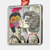 Twee vrouwen in liefde | Pride Kiss Metalen Ornament (Links)