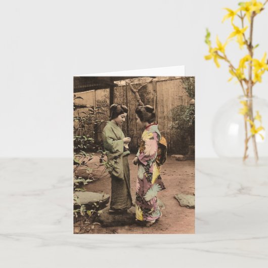 Twee Vrouwen Kaart (Gele Bloem)