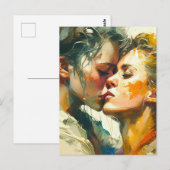 Twee vrouwen Kiss Briefkaart (Voorkant / Achterkant)