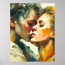 Twee vrouwen Kiss Poster