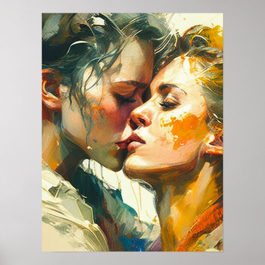 Twee vrouwen Kiss Poster (Voorkant)
