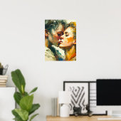 Twee vrouwen Kiss Poster (Thuiskantoor)