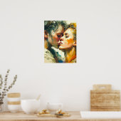 Twee vrouwen Kiss Poster (Keuken)