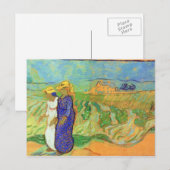 Twee vrouwen kruisen de velden door Vincent van Go Briefkaart (Voorkant / Achterkant)