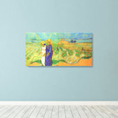 Twee vrouwen kruisen de velden door Vincent van Go Canvas Afdruk (Insitu (Houten vloer))