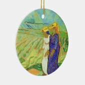Twee vrouwen kruisen de velden door Vincent van Go Keramisch Ornament (Rechts)