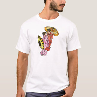 Twee vrouwen met paraplu t-shirt