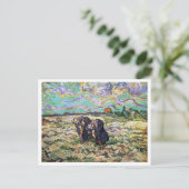 Twee vrouwen met sneeuw, Van Gogh Fine Art Briefkaart (Staand voorkant)
