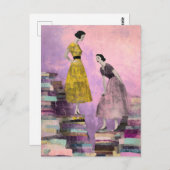 Twee vrouwen Mixed media collage Briefkaart (Voorkant / Achterkant)