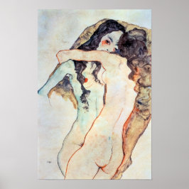 Twee vrouwen omhelzen elkaar | Egon Schiele | Poster