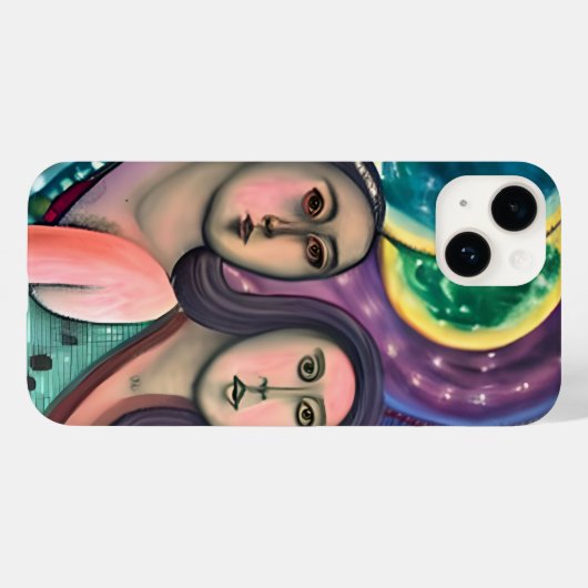 Twee vrouwen onder de maan Case-Mate iPhone case (Achterkant (horizontaal))