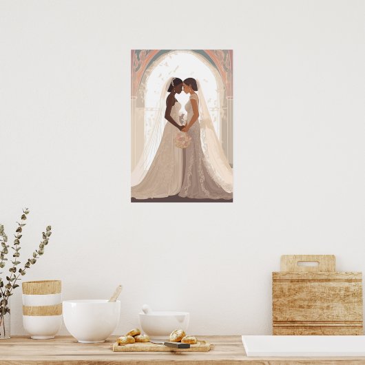 Twee vrouwen op het altaar poster (Keuken)