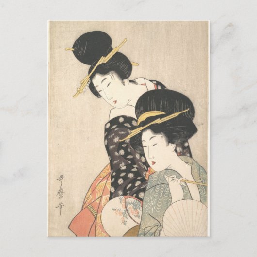 Twee vrouwen (Utamaro) Briefkaart (Voorkant)