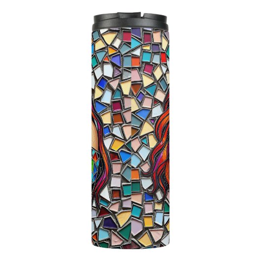 Twee vrouwen verliefd | Faux Mosaic Tegel Style Thermosbeker (Achterkant)