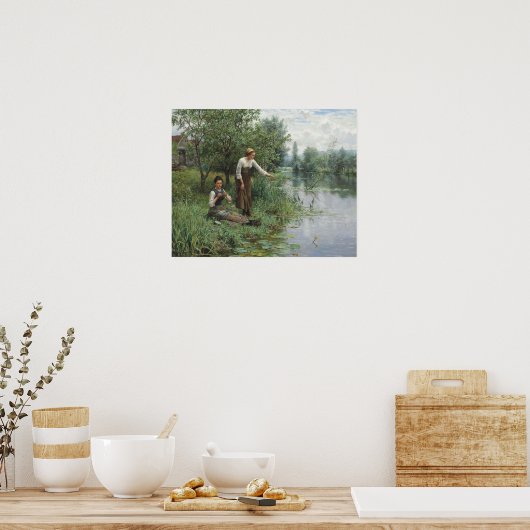 Twee vrouwen Visten Poster - Daniel Ridgway Knight (Keuken)