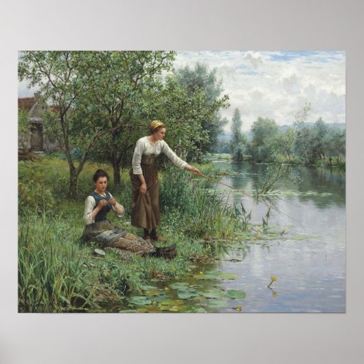 Twee vrouwen Visten Poster - Daniel Ridgway Knight (Voorkant)