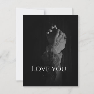 Twee Vrouwenhanden die door een Man worden gehoude Notitiekaartje