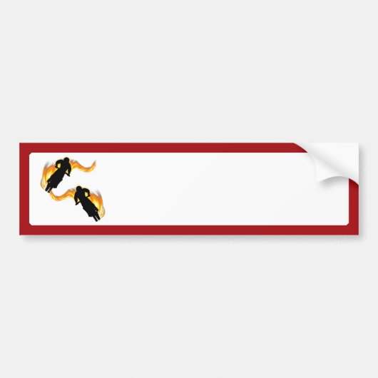 Twee vuilnisbakken met flames bumpersticker (Voorkant)