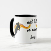 Twee vuilnisbakken met flames mok (Voorkant links)