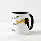 Twee vuilnisbakken met flames mok (Voorkant rechts)