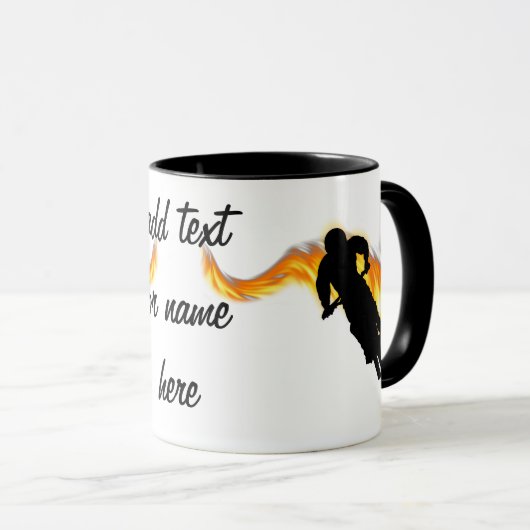 Twee vuilnisbakken met flames mok (Voorkant rechts)