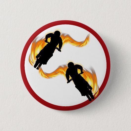 Twee vuilnisbakken met flames ronde button 5,7 cm (Voorkant)