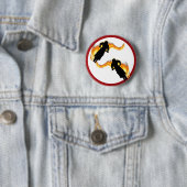 Twee vuilnisbakken met flames ronde button 5,7 cm (In situ)