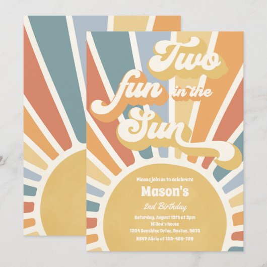 Twee vun in de zondag van de zonneschijn op de twe kaart (Voorkant / Achterkant)