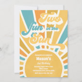 Twee vun in zonnescherm 2e verjaardag blauwe stral kaart (Voorkant)