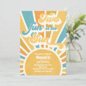 Twee vun in zonnescherm 2e verjaardag blauwe stral kaart (Staand voorkant)