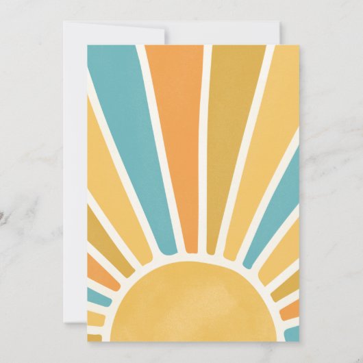 Twee vun in zonnescherm 2e verjaardag blauwe stral kaart (Achterkant)