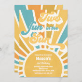 Twee vun in zonnescherm 2e verjaardag blauwe stral kaart (Voorkant / Achterkant)