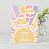 Twee vun in zonnescherm 2e verjaardag Roze stralen Kaart (Staand voorkant)