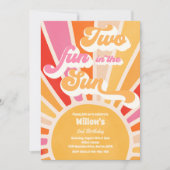 Twee vun in zonnescherm 2e verjaardag Roze stralen Kaart (Voorkant)