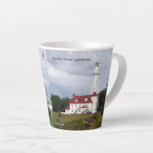 Twee vuurtoren van de pier Light & Rawley Point Latte Mok