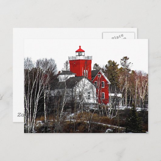 Twee vuurtoren van Harbors Briefkaart (Voorkant / Achterkant)