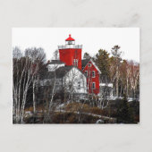 Twee vuurtoren van Harbors Briefkaart (Voorkant)