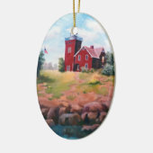 Twee vuurtoren van Harbors Keramisch Ornament (Links)