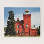 Twee vuurtoren van Harbors Minnesota Legpuzzel (Horizontaal)