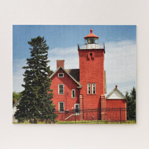 Twee vuurtoren van Harbors Minnesota Legpuzzel