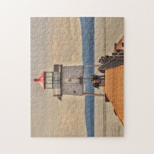 Twee vuurtoren van Harbors Minnesota Legpuzzel (Verticaal)