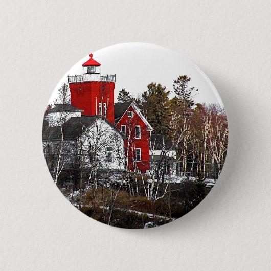 Twee vuurtoren van Harbors Ronde Button 5,7 Cm (Voorkant)