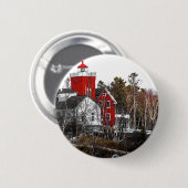 Twee vuurtoren van Harbors Ronde Button 5,7 Cm (Voorkant /achterkant)