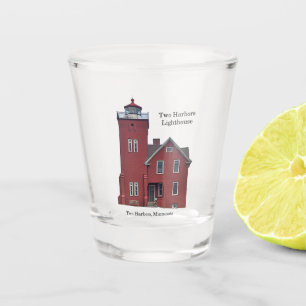 Twee vuurtoren van Harbors Shot Glas