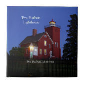 Twee vuurtoren van Harbors Tegeltje (Voorkant)