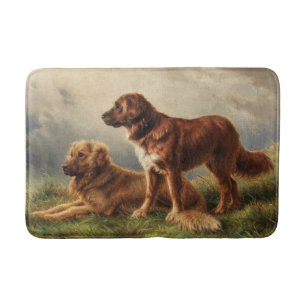 Twee waaksame honden badmat