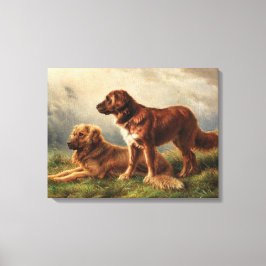 Twee waakzame honden canvas afdruk