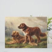 Twee waakzame honden kaart (Staand voorkant)