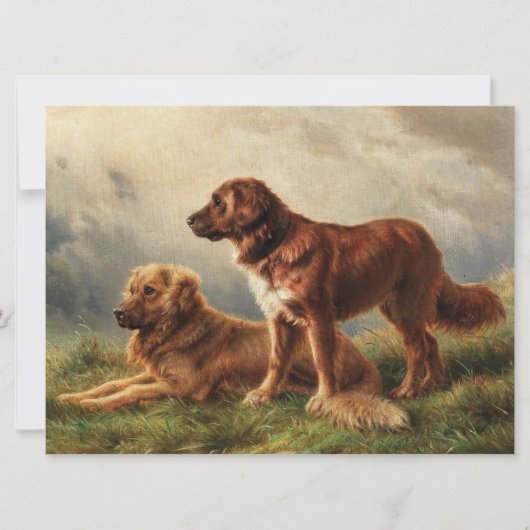 Twee waakzame honden kaart (Voorkant)