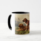Twee waakzame honden mok (Voorkant links)